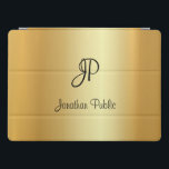 Guld-mall för handskrivet skript, Monogram Elegant iPad Pro Skydd<br><div class="desc">Modern iPad Pro Cover,  iPad Case & Covers för handskrivet skript i Monogram Elegant Guld.</div>