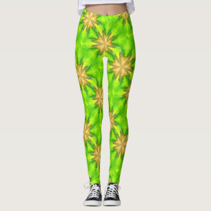 guld- maltese stjärnagrönt leggings