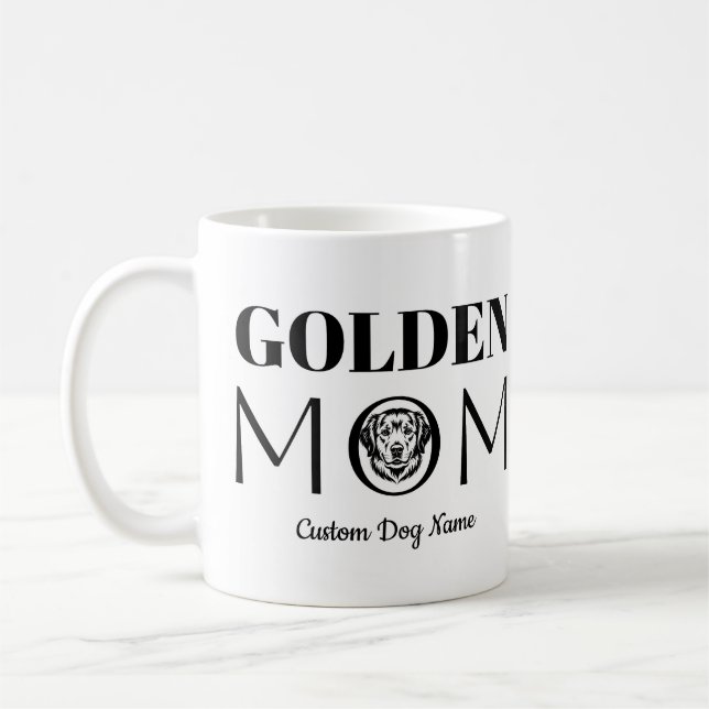 Guld MAMMAS födelsedagspresent För Mamma, Hundmamm Kaffemugg (Vänster)