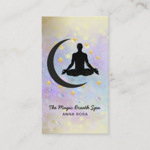 *~* Guld Man + Måne Yoga Meditation Mindfulness Visitkort