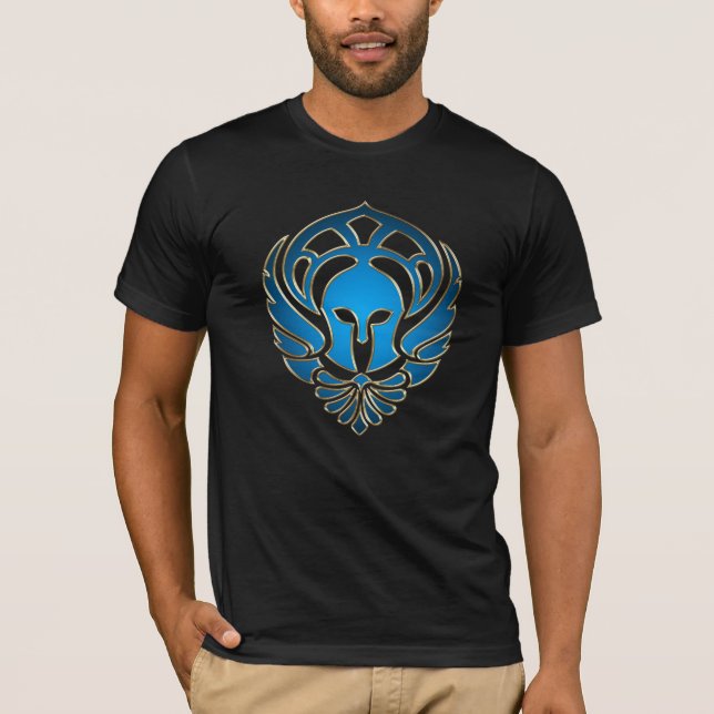 Guld- manar för Lt Slösa Grek Spartansk Krigare Tee Shirt (Framsida)