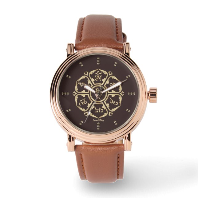 Guld Mandala Armbandsur (Framsida)