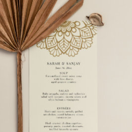 Guld Mandala Bröllop Menu Meny