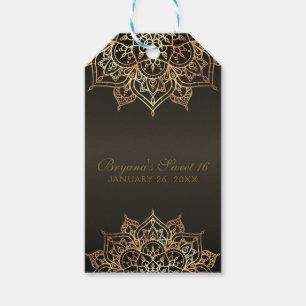 Guld Mandala Bronze Glam Modern Wedding Favor Presentetikett
