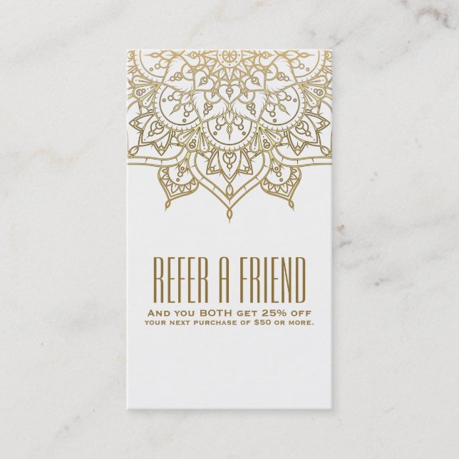 Guld Mandala Chic Referera en vän Referral (Framsida)