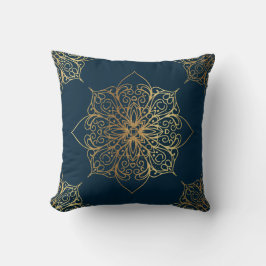 Guld Mandala Damask Pattern Kudde