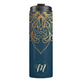 Guld Mandala Damask Pattern & Monogram
