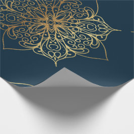 Guld Mandala Damask Pattern Presentpapper