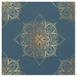 Guld Mandala Damask Pattern Tyg