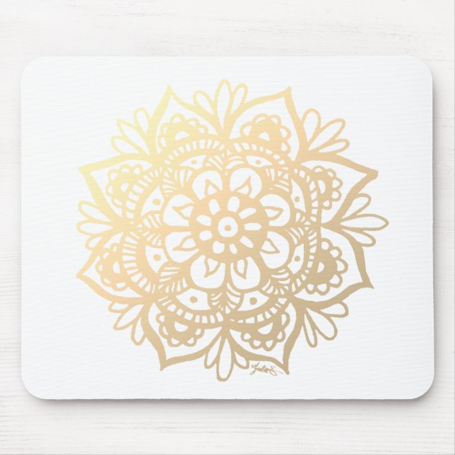 Guld Mandala Flower Musmatta (Framsidan)