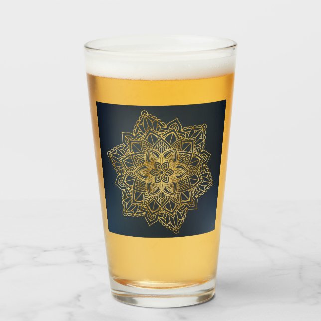 Guld Mandala Glaskopp (Framsida fylld)