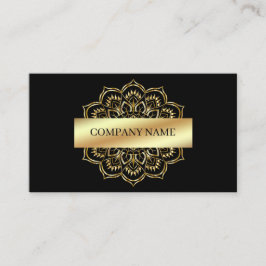 Guld Mandala i svart bakgrund Visitkort