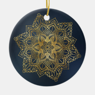 Guld Mandala Julgransprydnad Keramik