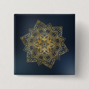 Guld Mandala Knapp