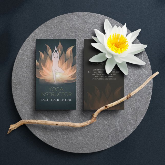 Guld Mandala Lotus Blommigt och Yoga Meditation Po Visitkort (Skapare uppladdad)