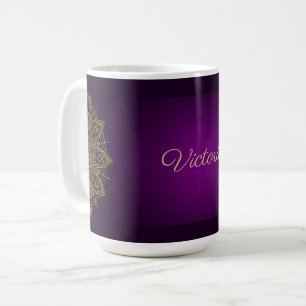 Guld Mandala Monogrammed kaffe Mugg