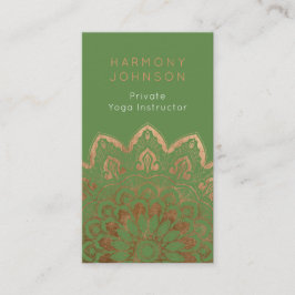 Guld Mandala om Grönt Yoga Visitkort