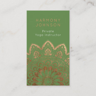 Guld Mandala om Grönt Yoga Visitkort