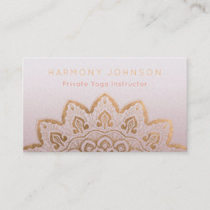 Guld Mandala on Mauve Shimmer Visitkort