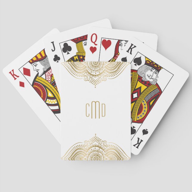 Guld mandala på vitt casinokort (Baksidan)