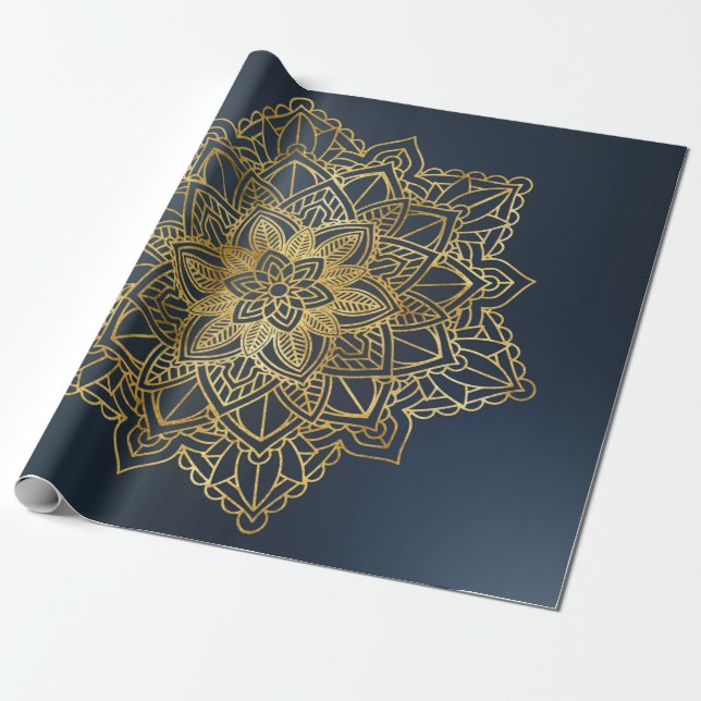 Guld Mandala Presentpapper (Utrullad)