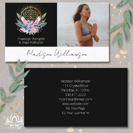 Guld Mandala Rosa Crystals Psychic Andlig Photo Visitkort