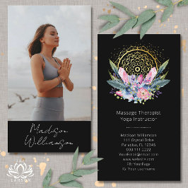 Guld Mandala Rosa Crystals Psychic Andlig Photo Visitkort