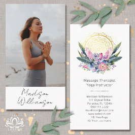 Guld Mandala Rosa Crystals Psychic Andlig Photo Visitkort