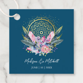 Guld Mandala Rosa Kristall Boho Handfasting Bröllo Gåvor Etiketter