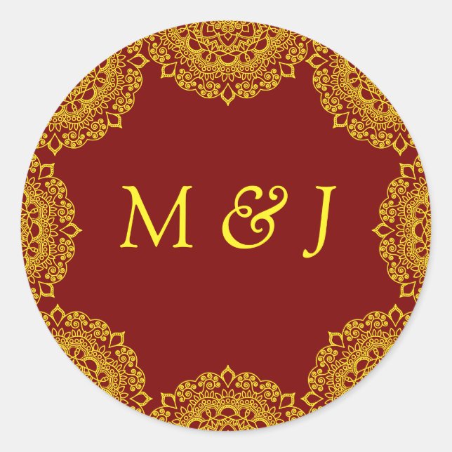 guld mandala runt klistermärke (Framsida)