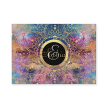 Guld Mandala Watercolor Colorful Nebula