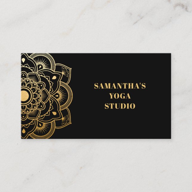Guld Mandala Yoga Studio Visitkort (Framsida)