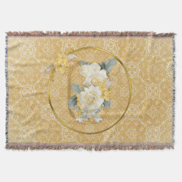 Guld Mandalas av olika geometriska cirklar Filt