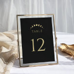 Guld Måne Bröllop Bordsnummer<br><div class="desc">Ledde dina gäster med Bordsnumren "Guld Måne Bröllop" mot en slående svart bakgrund. Måne-faserna,  som är delvis integrerade i designen,  symboliserar utvecklingen av bord och skapar gästerna en semesterresa.</div>