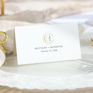Guld Måne Celestial Bröllop Placeringskort