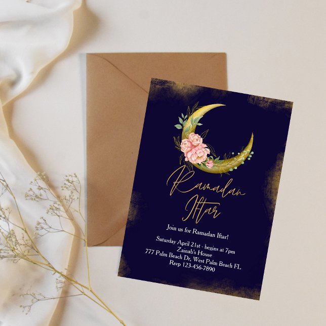 Guld Måne Elegant Ramadan Iftar-inbjudan Inbjudningar (Skapare uppladdad)