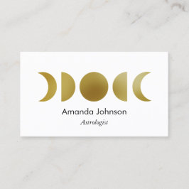 Guld Måne fasas Astrologi Yoga Holistic Healer Visitkort