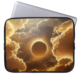GULD MÅNE MED STORMNEDLÄGG LAPTOP FODRAL