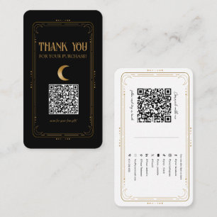 Guld Måne Mystisk Ockult Sociala Medier QR-kod Visitkort