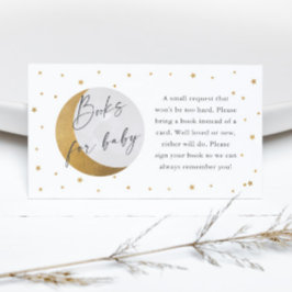 Guld Måne och Star Baby Shower Bokar för Baby Tilläggskort