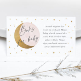 Guld Måne och Star Baby Shower Bokar för Baby Tilläggskort