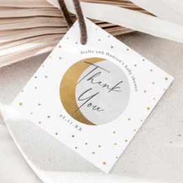 Guld Måne och Stars Baby Shower Tack Gåvor Etiketter