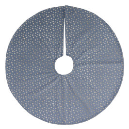 Guld Måne och Stars Night Himlar Julgransmatta Fleece