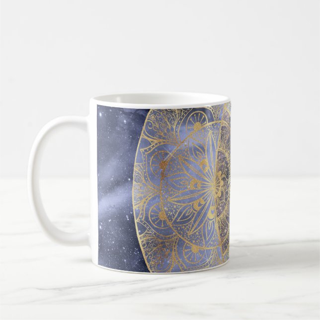 Guld Måne Sol Mandala-kelestial design Kaffemugg (Vänster)