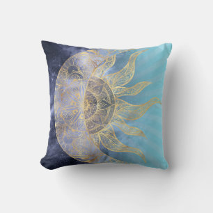 Guld Måne Sol Mandala-kelestial design Kudde