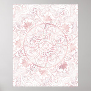 Guld Måne Sol Mandala-kelestial design Poster