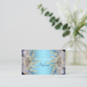 Guld Måne Sol Mandala-kelestial design Visitkort