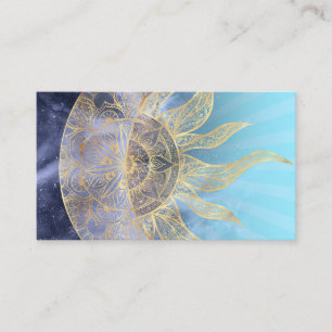 Guld Måne Sol Mandala-kelestial design Visitkort