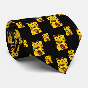 Guld Maneki Neko på Black Slips