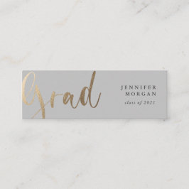 guld-manuskort studenten namn mini visitkort